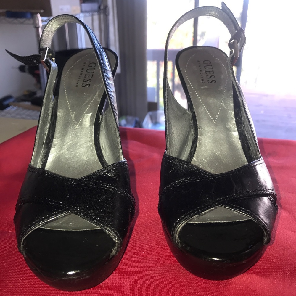 Guess leather slingback heels